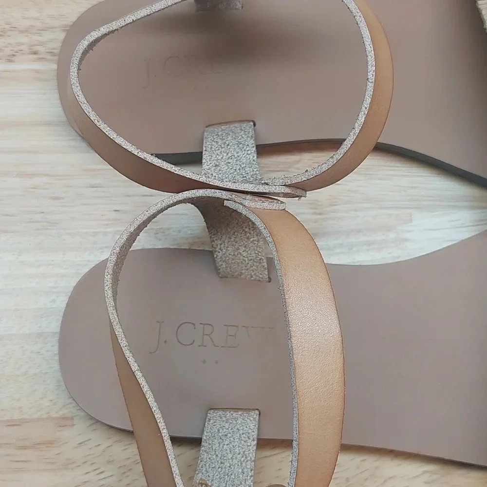 J.Crew Strappy Leather sequins summer sandals womens size 6 Boho